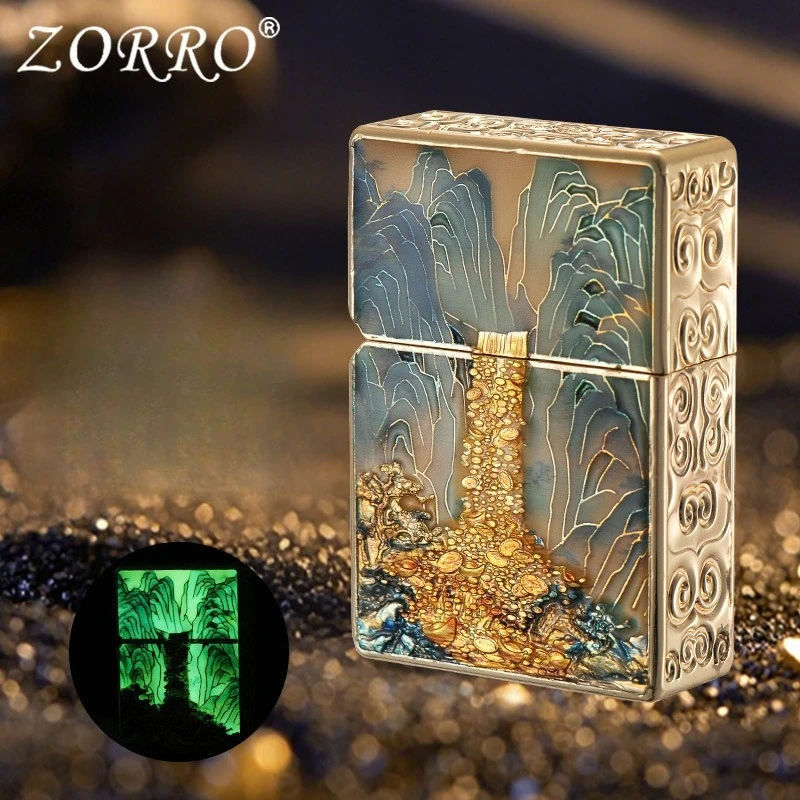 Zoro Armor Relief Galaxy Treasure Oil Grinding Wheel Windproof Lighter, High End Collectibles, Gift for Men  Smoking Accessories - Image 3