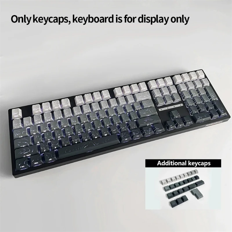 Neue topografische Tastenkappen 4.0-Version Shine Through 98-Tasten PBT Cherry Profile Side Print Hintergrundbeleuchtung für mechanische MX Gamer-Tastatur
