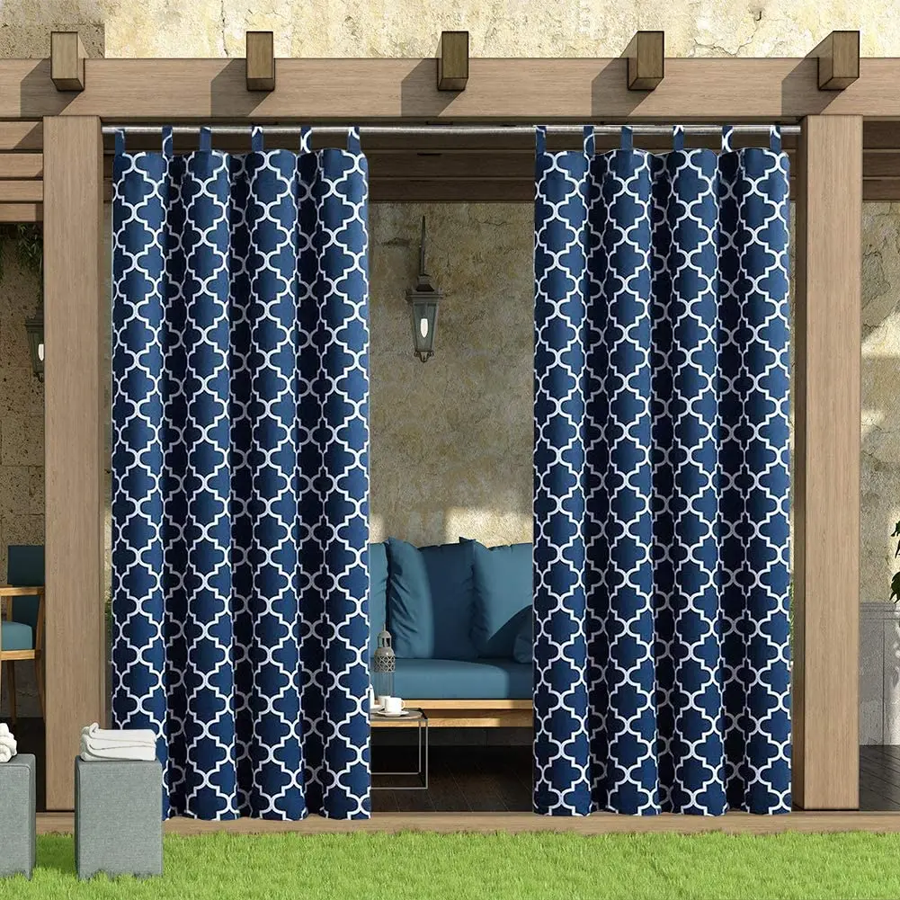 50 in. x 108 in. Outdoor Curtain for Patio UV Ray Protected Waterproof Anti-fading and Moistureproof,Mazarine,1 Panel