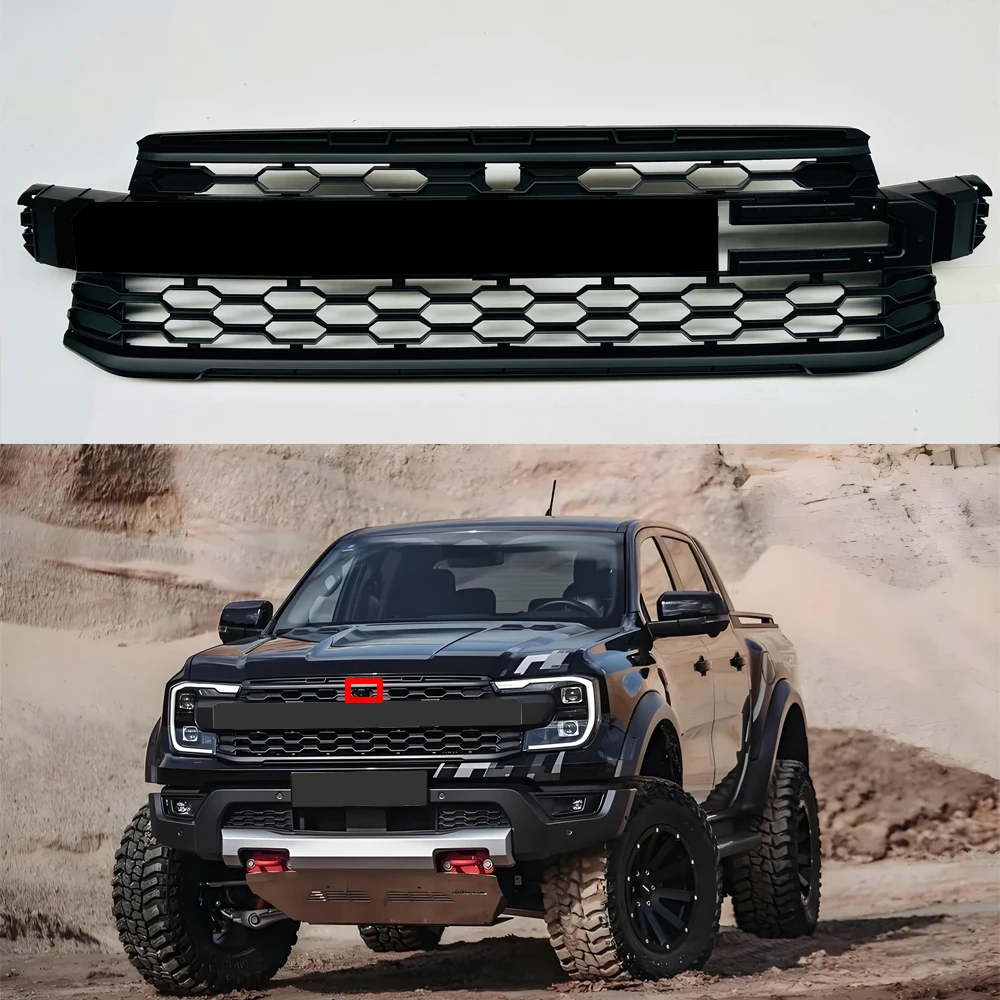 

Front Grills Racing Grille For Ford Ranger T9 Raptor 2022 2023 2024 2025 Pickup Car Mask Mesh