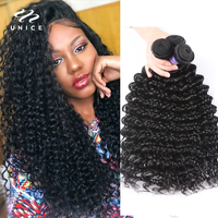 Unice Hair 1/3/4 Brazilian Affordable Deep Wave Bundles Deal 100% Human Hair Bundles Virgin Unprocessed Extensions Wavy Hair