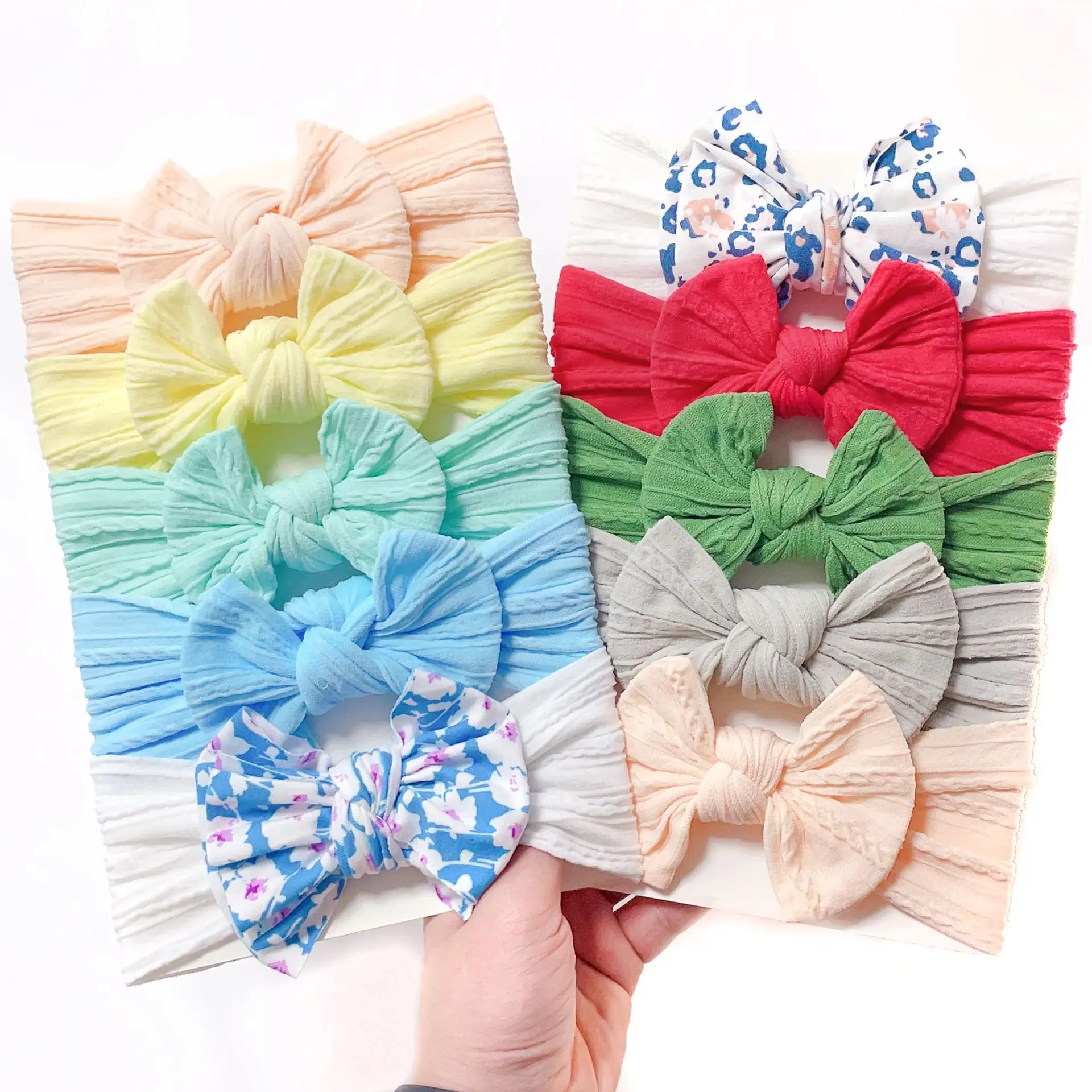 Neues 5-teiliges Baby-Kopftuch-Set, niedliche Prinzessinnen-Haaraccessoires, europäischer und amerikanischer Stil, Kinder-Nylon-Schleifen