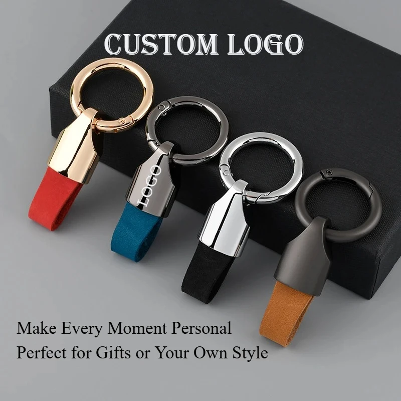 

Luxury Leather Key Chain Personalized Keyring Fashion Car Retro Vintage Customized Laser Engrave Gift Accessories for Men Women