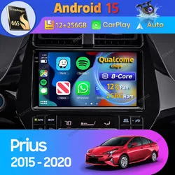 Android 15 Carplay Auto For Toyota Prius XW50 2015 2016 - 2020 Car Radio DSP Player Video Head Unit BT 360 Camera 2 Din Stereo