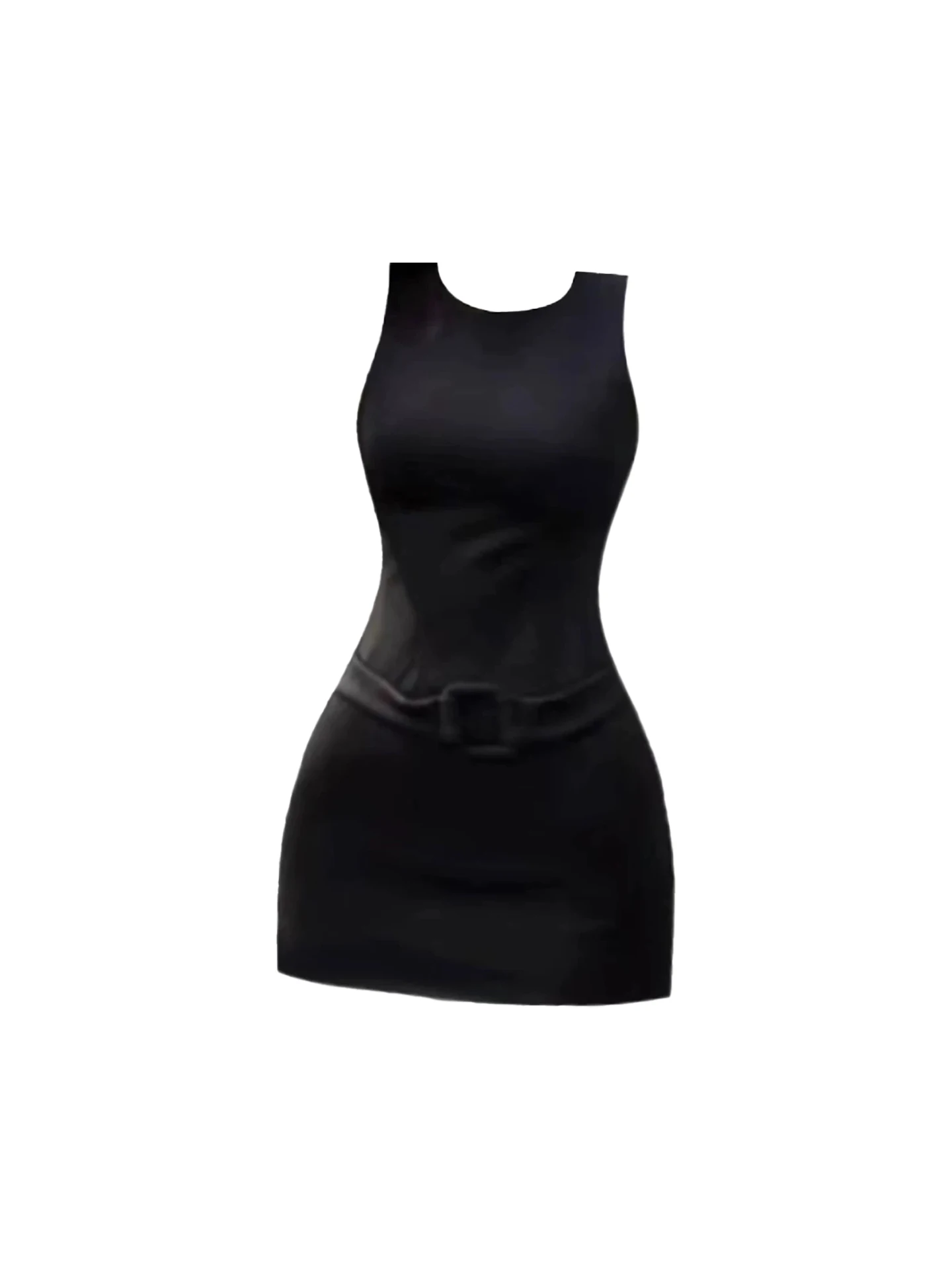 HEZA Różowa Kamizelka Damska Letnia Dopasowana Spódnica z Podkreśloną Talia i Zakrytymi Pośladkami Francuski Styl Bez Rękawów Okrągły Dekolt