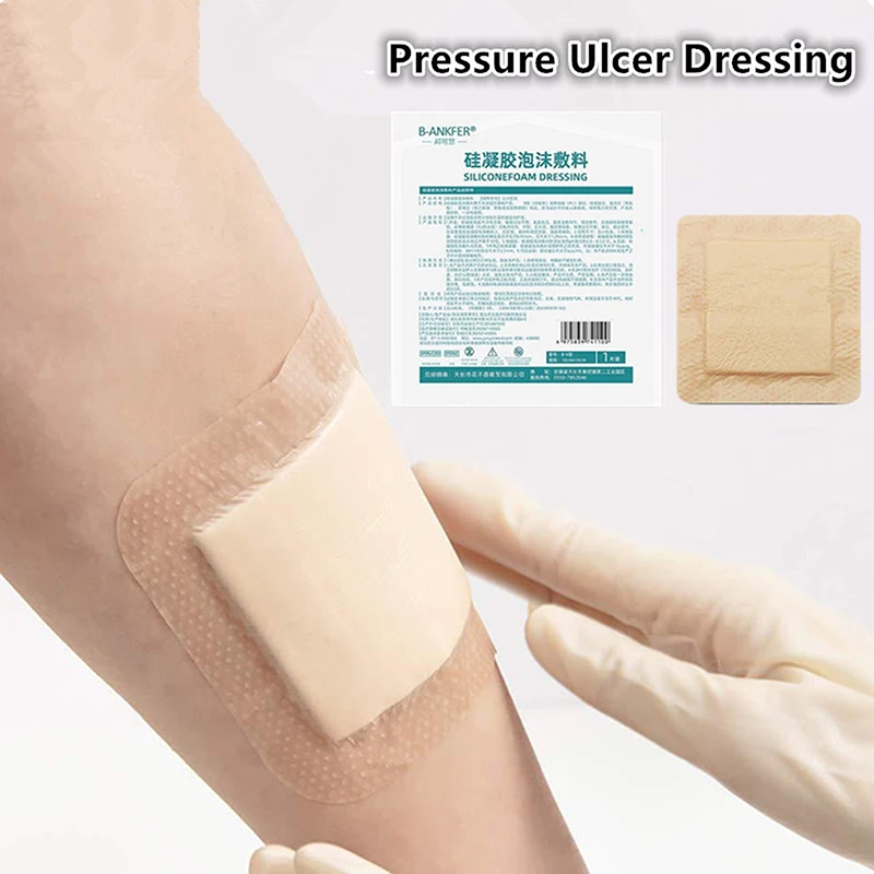 【B】1PC Foam Silicone Dressing With Border Adhesive Sterilized Waterproof Wound Dressing Plaster Bandage Home Travel First Aid