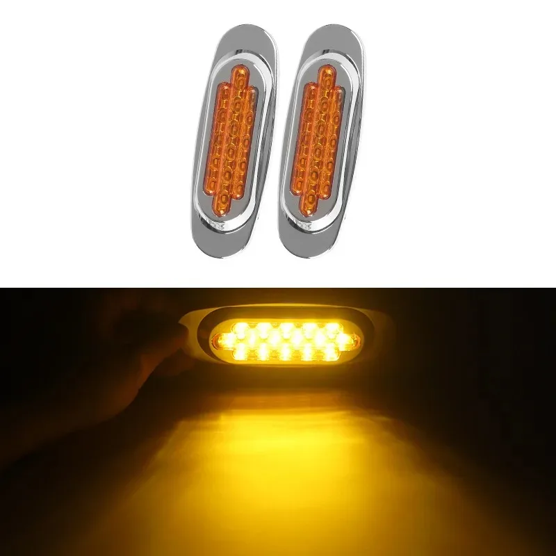 

Universal 2025 2X 16LED 12-24V LED for Truck Trailer-Amber / White / Red / Blue / Green Side Marker Light Position Side Lights