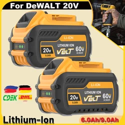 9000mAh Battery DCB200 MAX For Flexvolt For Dewalt DCB606 DCB205 DCB206 DCB209 DCB182 Power Tool Battery 20V/60V Battery