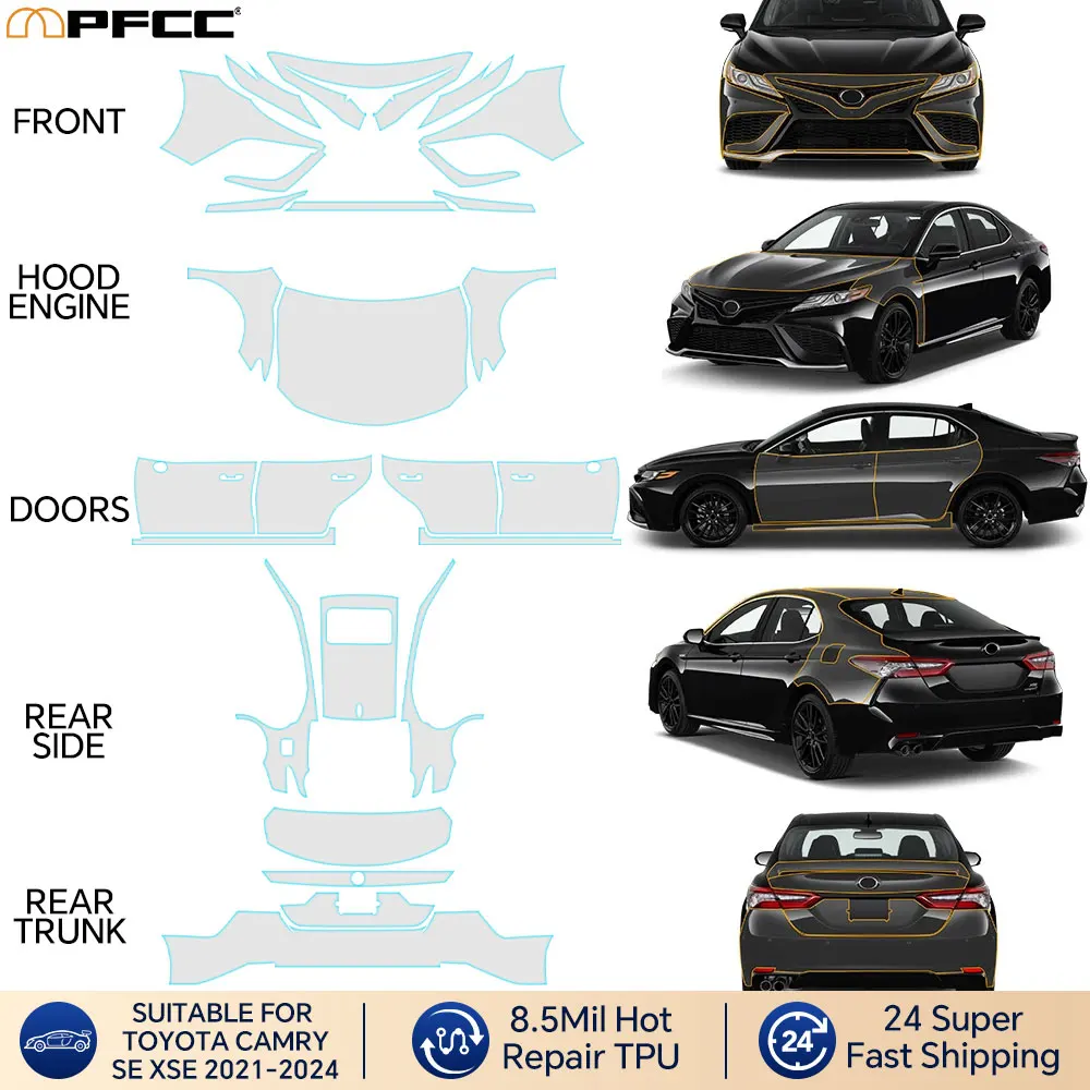 

For Toyota Camry SE XSE 2021-2024 PreCut Car Paint Protection Film PPF Kit Self-Healing Bra Body Sticker Anti-Scratch Resistant