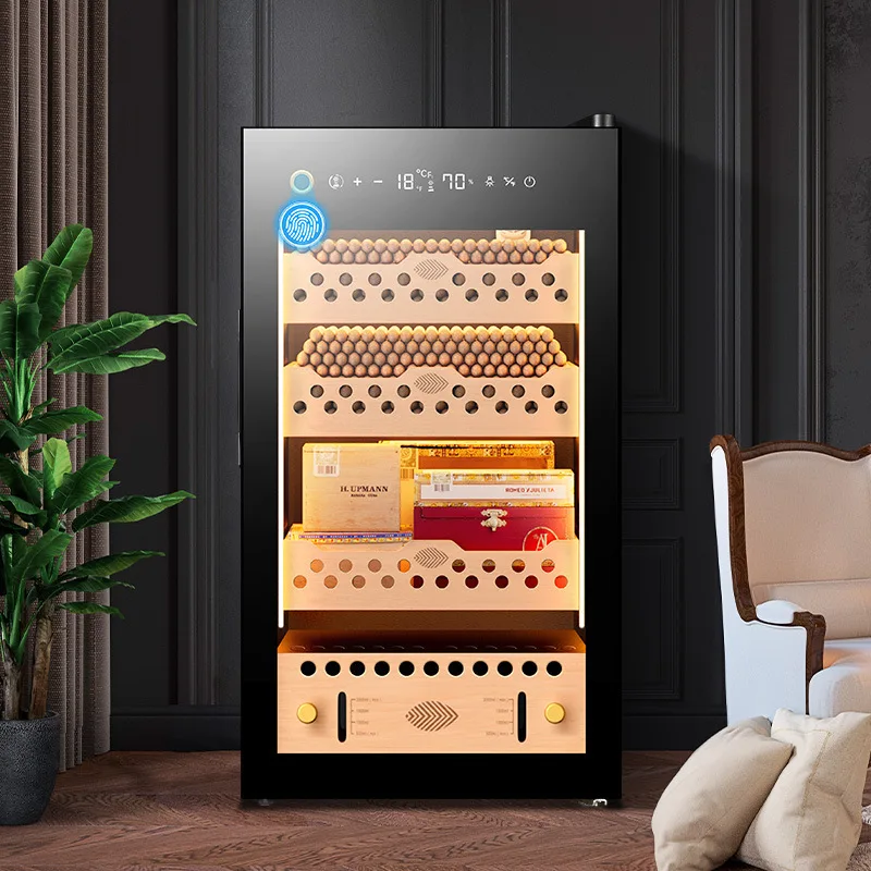 

Cigar cabinet Cedar wood shelf Inverter intelligent compressor cabinet Constant temperature and humidity cigar cabinet