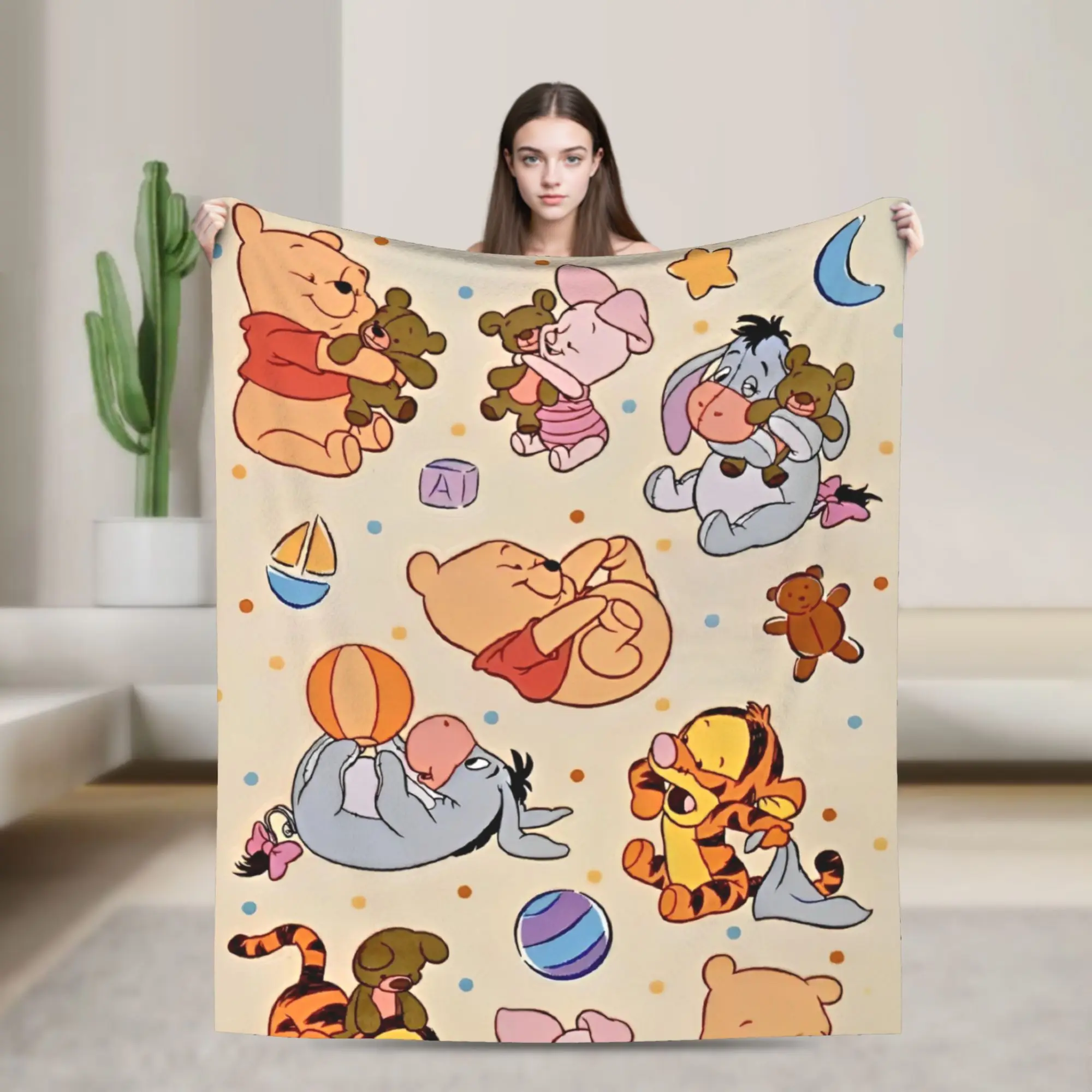 

Винни Пух - Тедди Медведь Нечеткие Одеяла Милый Мультфильм Забавное одеяло для дома 150*125см, одеяло,