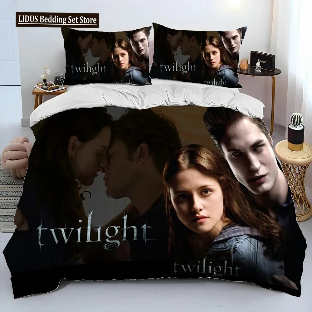 3D The Twilight Saga HD Printed Comforter Bedding Set,Duvet Cover Bed Set Quilt Cover Pillowcase,king Queen Size Bedding Set Boy