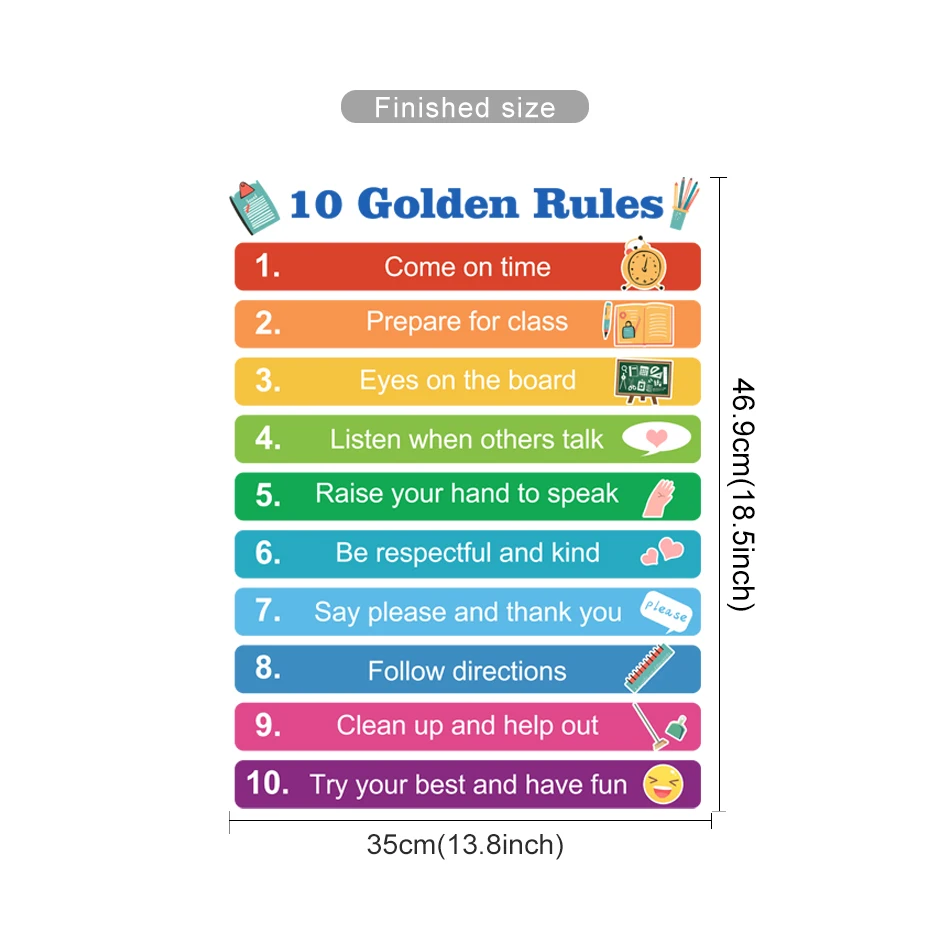 Classroom Rules Sticker Wall Stickers Nursery Removable Children's Vinyl Wall Decal Baby Room Kids Room Home Decoration