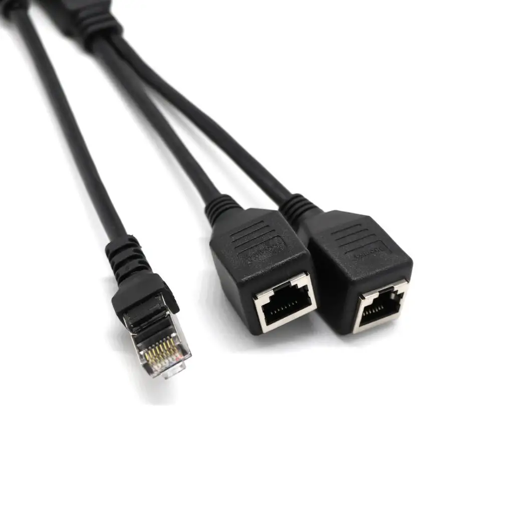 Splitter Extender Adapter Ethernet Cable Y Split Plastic Network Connection for Internet Sharing