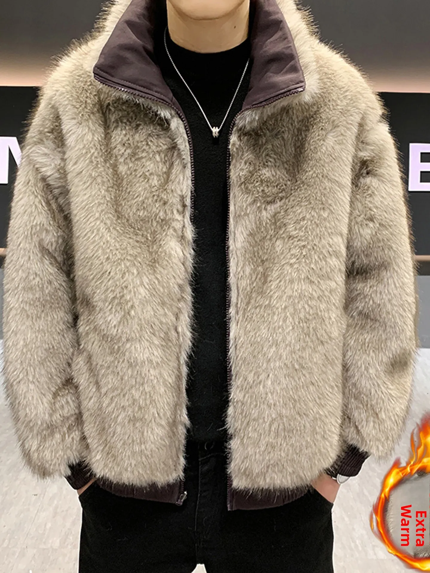 

Мужская зимняя утепленная куртка с воротником-стойкой, однотонная, теплая, повседневная, длинная, на молнии