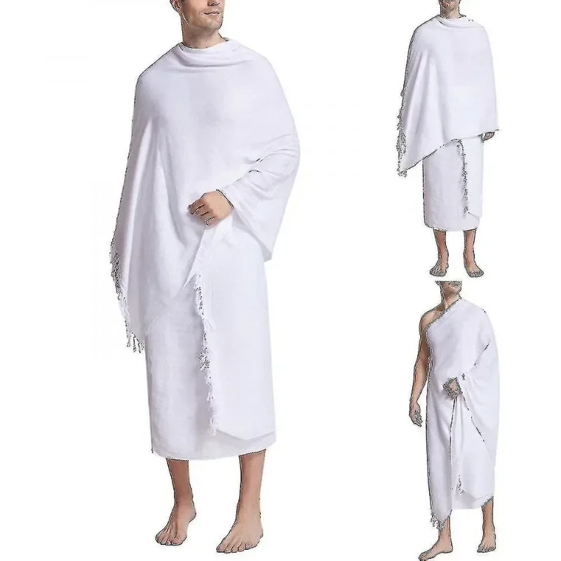 Saudi Arabian Islamic Believers Muslim Pilgrim Towel Beach Towel Pure White Shawl Ihram Hajj Towe Bathroom Accessories Sets