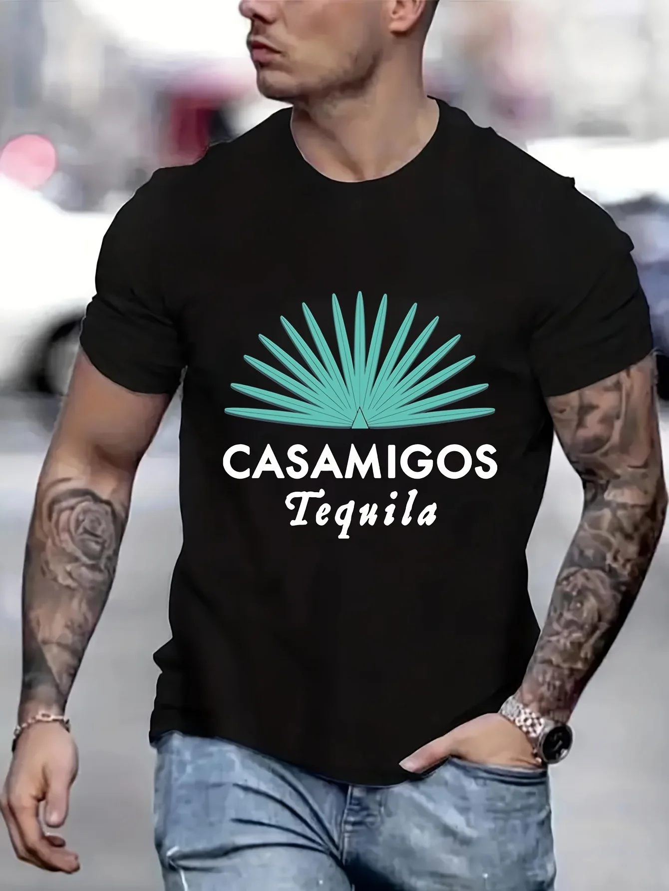

Casamigos Tequila Cotton Men's T-Shirts Funny Men's T-Shirts Kawaii Clothes Short Sleeve Tees Cute B5020674