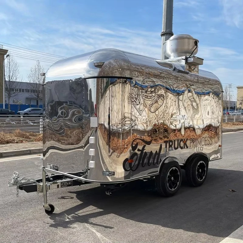 Remolque móvil personalizado para barra de café, hamburguesa móvil, Pizza, Hot Dog, barbacoa, camión remolque de comida rápida con cocina completa a la venta en Europa