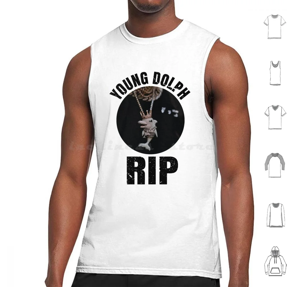 Rip Young Dolph Tank Tops Print Cotton Young Dolph Dolph Young Rip Young Dolph Memphis Rap Pre Rapper Hip Hop Trap Rip