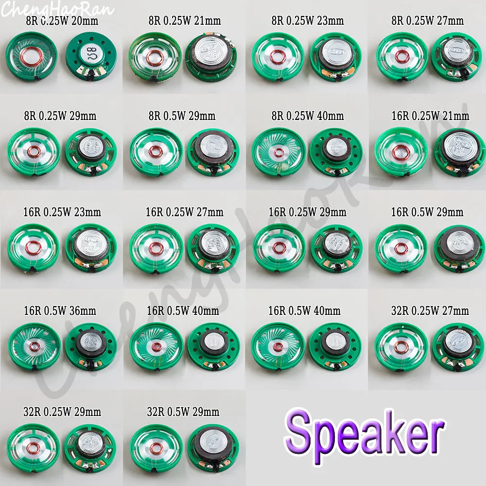 2 sztuki Ultra-cienki głośnik dzwonek do drzwi róg zabawka-klakson 8/16/32 Ohm 0.5W 0.25W 8R 16R 32R głośnik 20 21 23 27 29 mm średnica głośnika