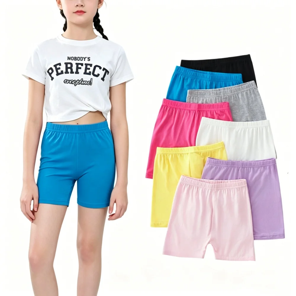 3Pcs/Pack Summer Girls Shorts Kids Safety Pants Underwear Clothes Children's Candy Color Short Underpants for Young Girls 2-12Y