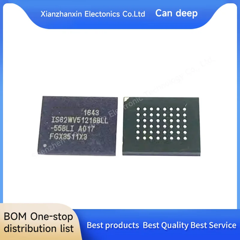 1PCS/LOT  IS62WV51216BLL-55BLI IS62WV51216BLL BGA48 Memory chip IC in stock