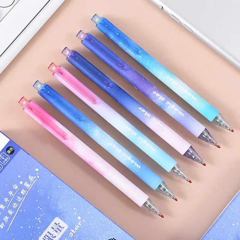 Stylo gel Starry Sky pour étudiants, séchage rapide, stylo noir melon al, école, bureau, fournitures d'écriture, papeterie, Kawaii, 0.5mm, 3 pièces, ensemble