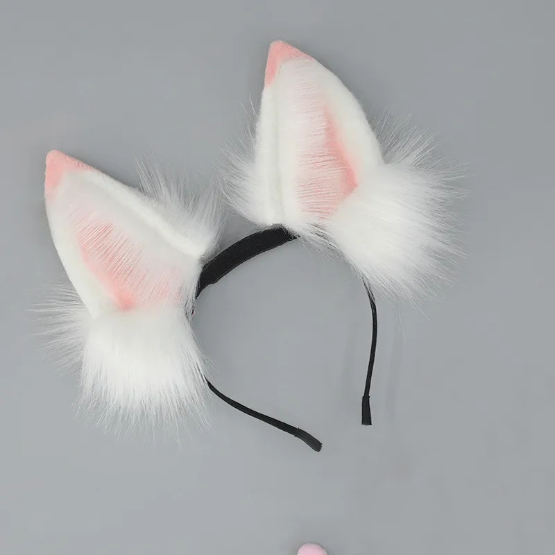 Bandeau rechargeable en forme de renard blanc, oreille mobile, cadeau pour filles, accessoires de Cosplay, couvre-chef pour carnaval, Halloween, fête de mascarade en club