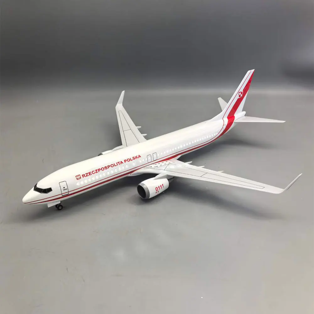 1/80 Scale Plane Polish Government A320neo Resin Simulation 47cm Airplane Model With Lights Wheels Base Aviation Gift