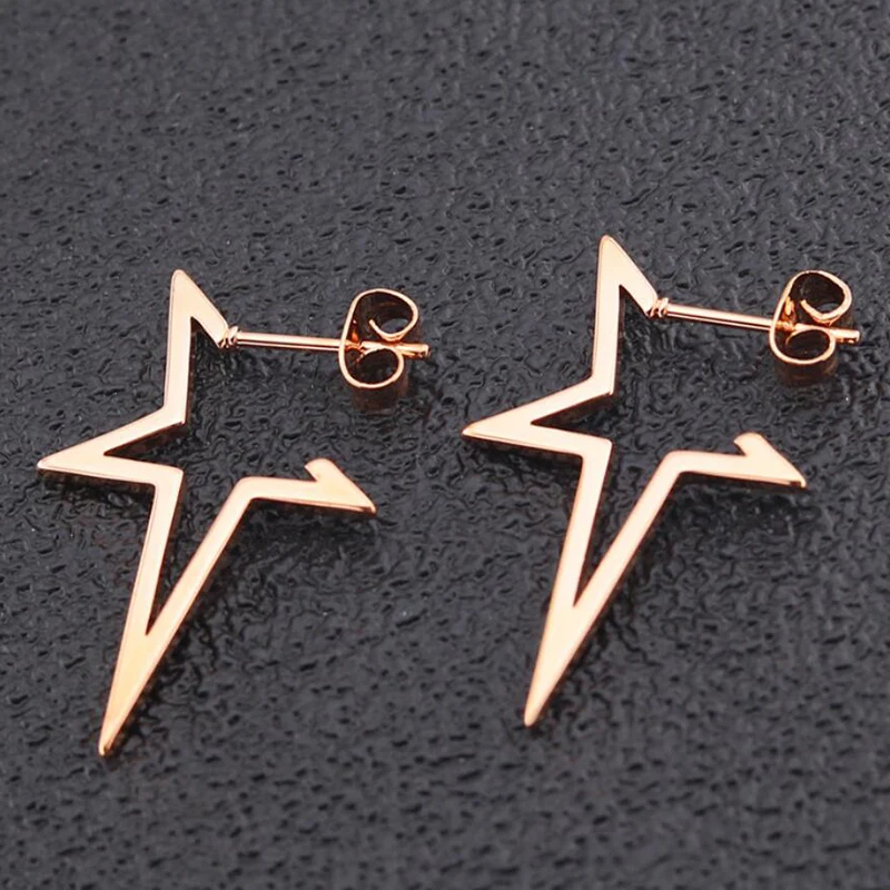 Punk Big Star Ohrringe Geometrische Mode fünfzackigen Stern Ohrringe für Frauen Minimalistischen