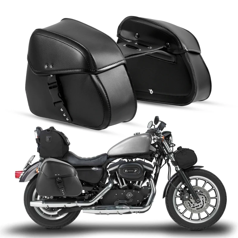 1 Pair Password Lock /Single Snap Lock Motorcycle Side Bags Motorbike Modified Riding Bag Luggage Hanging Bags