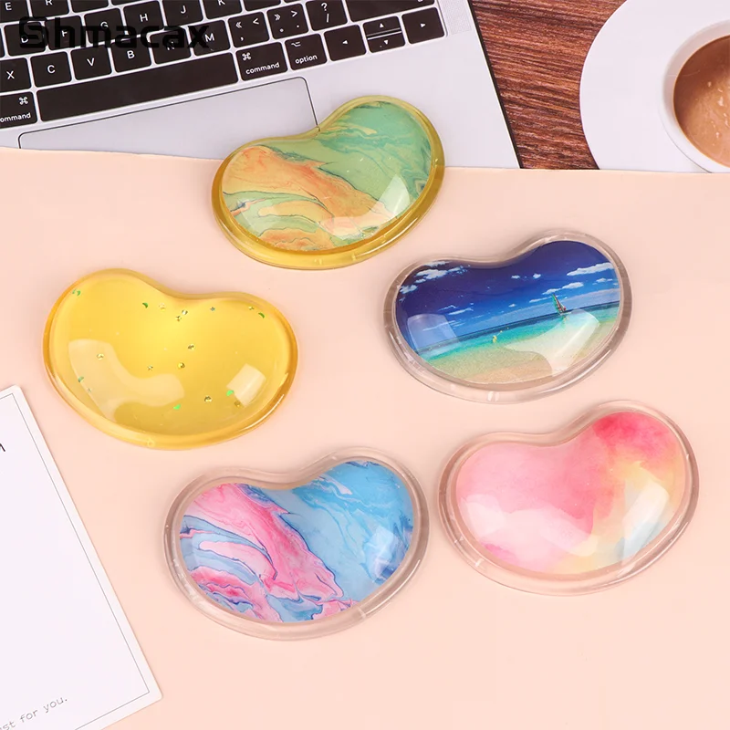 1Pc Comfort Gel Computer Mouse Hand Wrist Rests Support Cushion Pad Fashion Silicone Heart-shaped Wrist Pad For PC Laptop