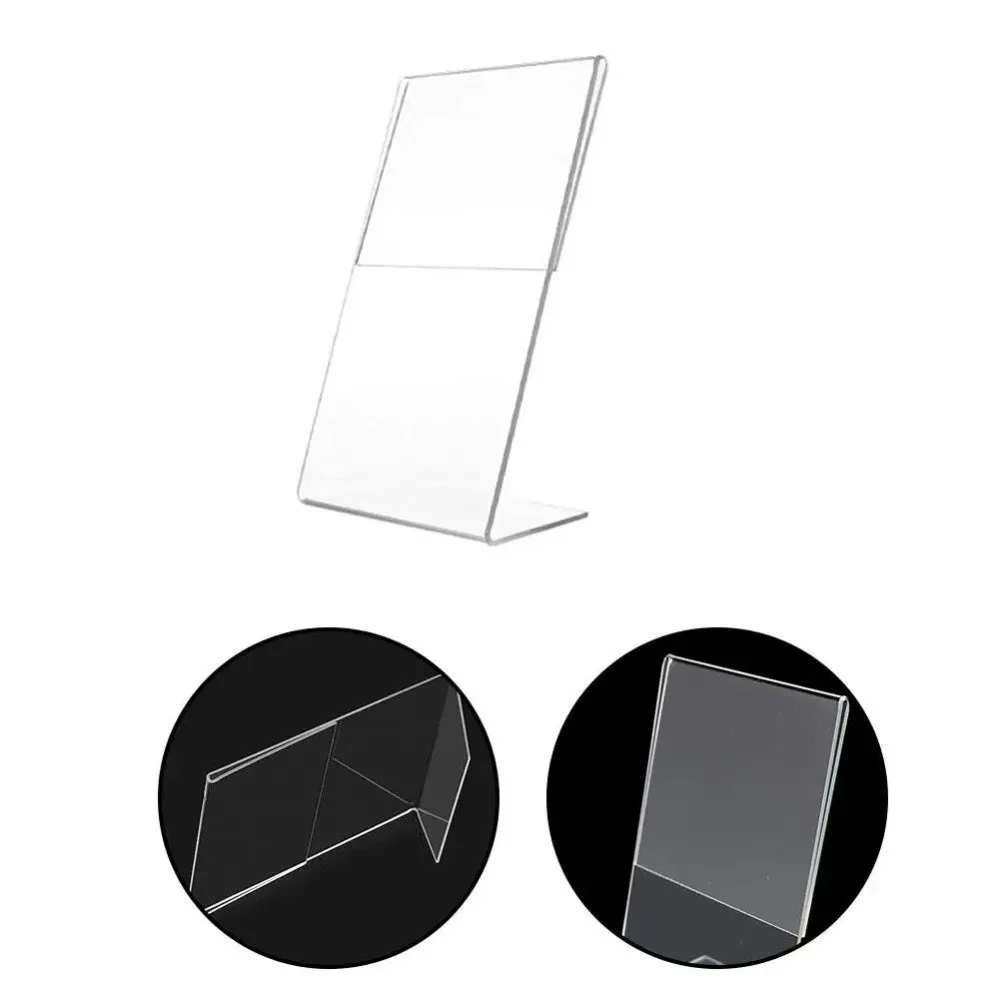 New Transparent Acrylic Display Stand 10cmx15cm Double Side Photo Frames Display A6 Size Ad Frame Desk Display Exhibit Display
