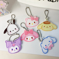 Sanrio Kawaii Melody Kuromi Pochacco Keychain Cute Anime Sweet Girl Women Acrylic Cartoon Car Phone Pendent Bag Accessories Ring
