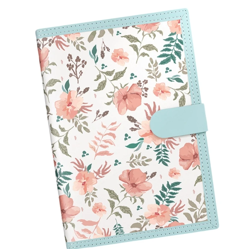 Flower Print Notebook 224 Pages Wide Lined Leather Notebook Journal 8.5x5.7Inch College Ruled Journal for Office School