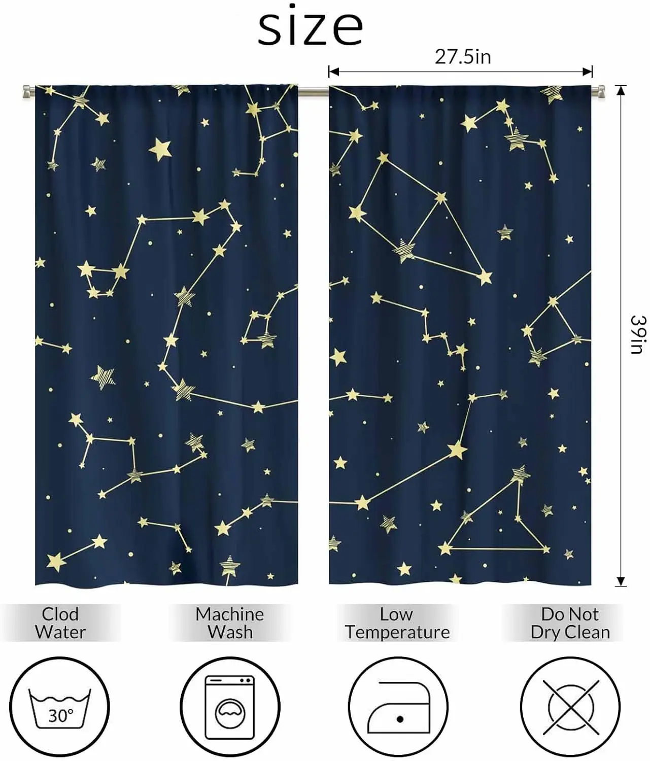 Star Kitchen Curtains Signs of The Zodiac Planet Space Constellation Universe Short Tier Curtains for Bathroom Cafe Small Window
