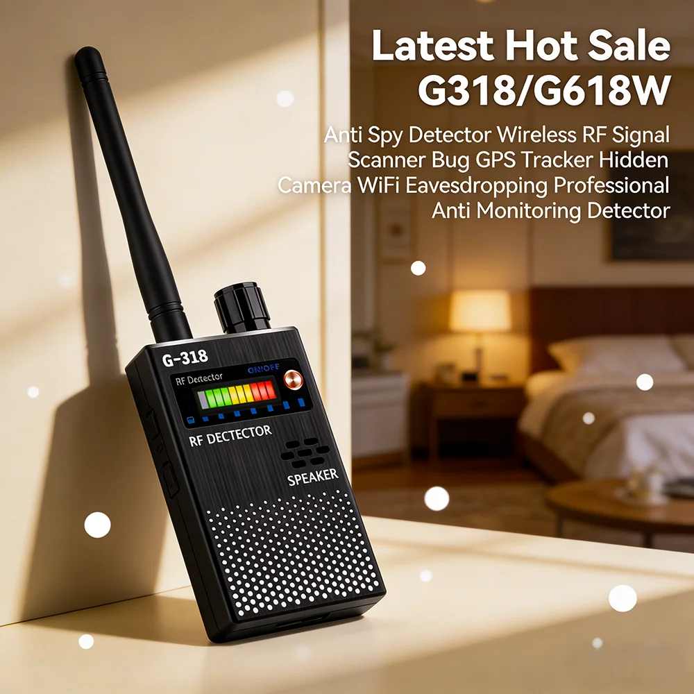

Latest Hot Sale G318/G618W Anti Spy Detector Wireless RF Signal Scanner Bug GPS Tracker Hidden Camera WiFi Eavesdropping Profess