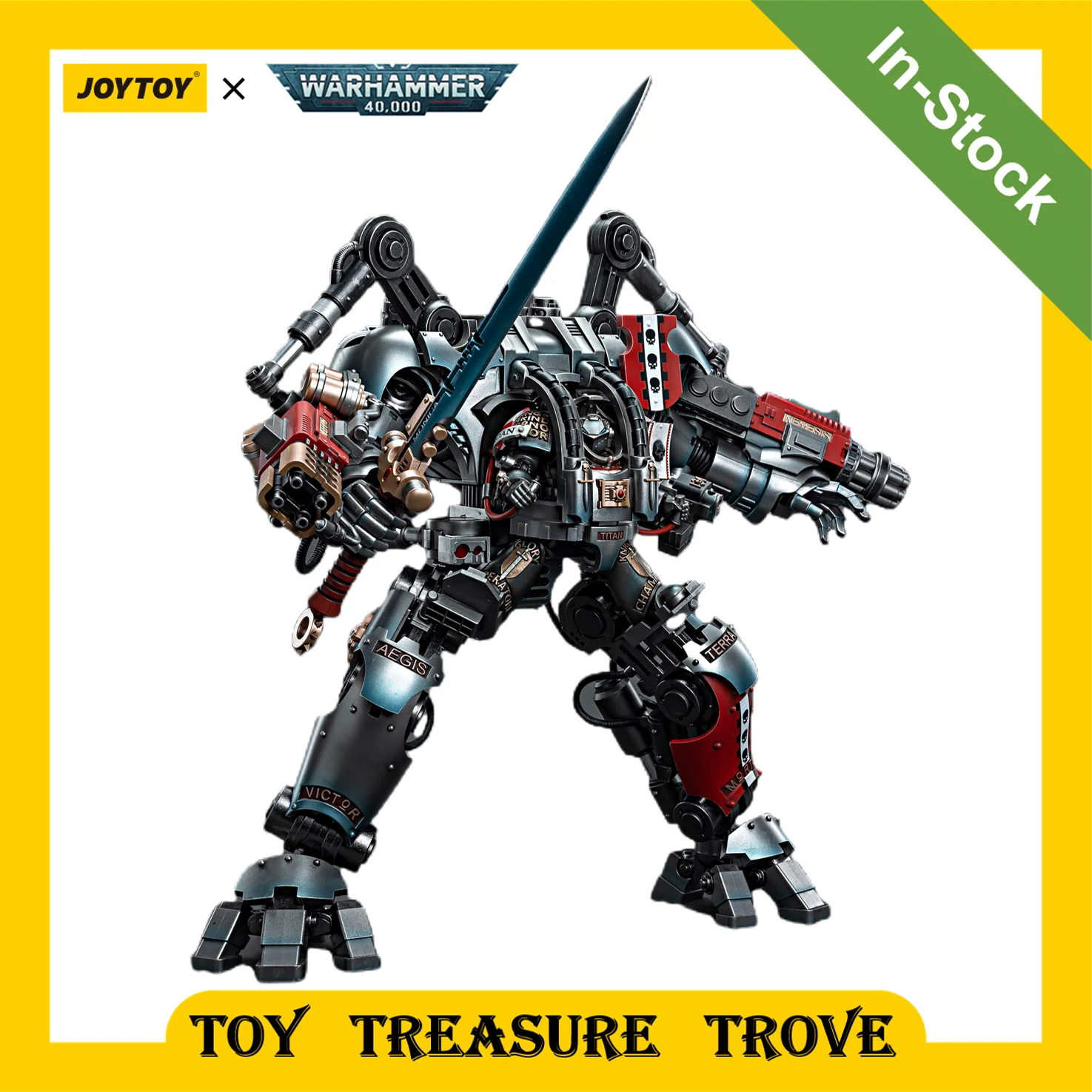 

[In-Stock] JOYTOY Warhammer 40k Action Figures Grey Knights Nemesis Dreadknight Mecha Anime Military Model Toy For Gift