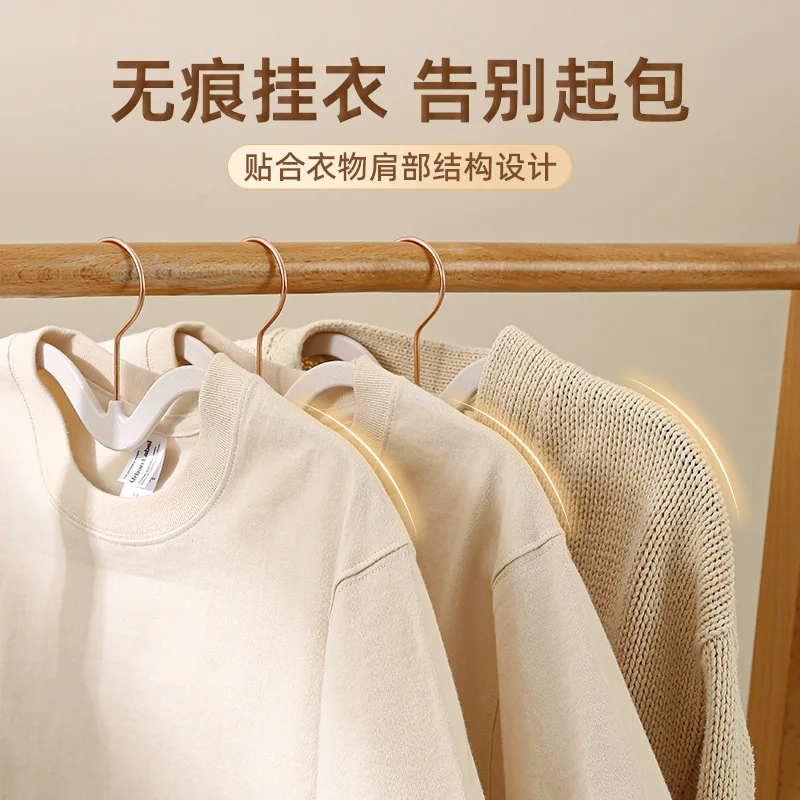 10pcs M-type Wet and Dry Clothes Hanger Non-slip Plastic Adult Translucent Traceless Short Neck Clothes Hanger