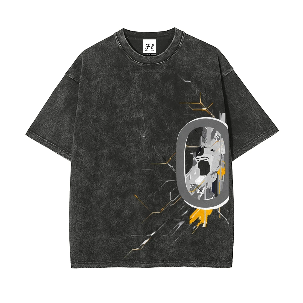 Koszulka z krótkim rękawem i okrągłym dekoltem z artystyczną ilustracją Grafika Moda Casual Lekka Wygodna dopasowanie Dail