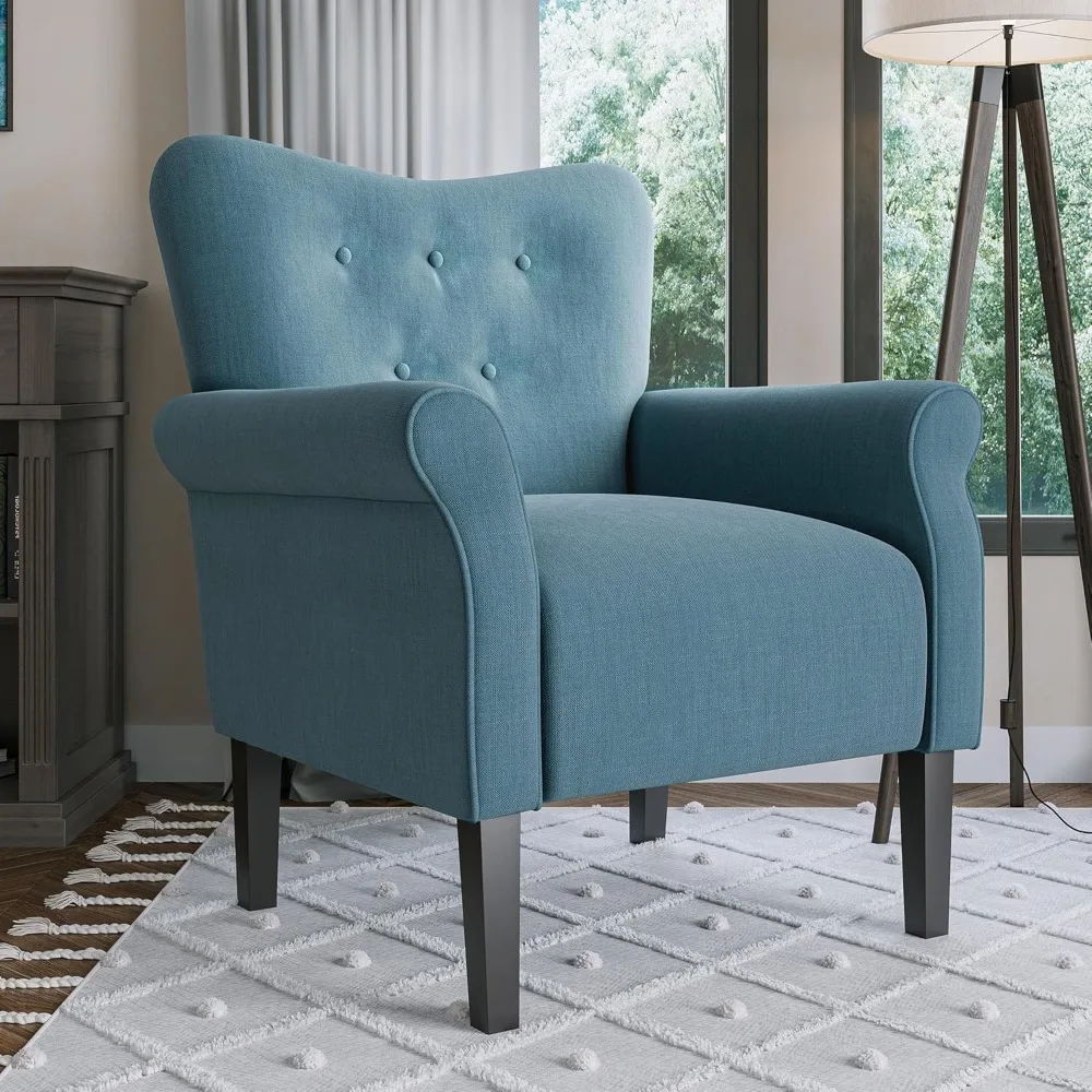 

Modern living room coffee chair, high-back armchair, padded wing-back side chair, padded armchair with armrests, armchair club