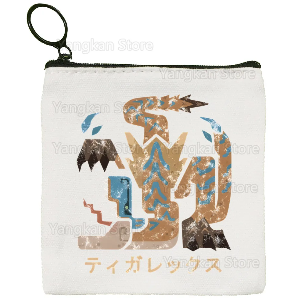 

Monster Hunter Canvas Simple Canvas Coin Purse Cute Cartoon Key Case Lady Bag Coin Storage Bag