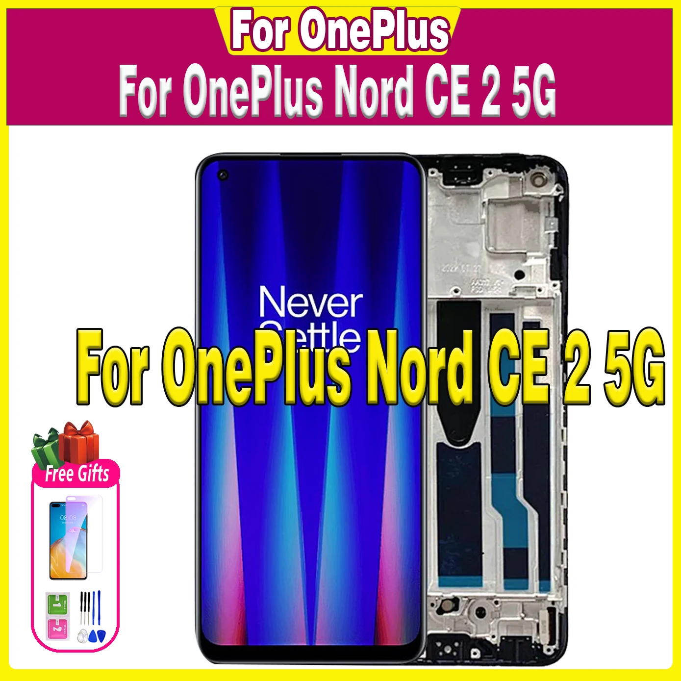 

6.43" AMOLED For OnePlus Nord CE 2 5G LCD IV2201 Screen Display Touch For OnePlus Nord CE2 5G Display Panel Digitizer