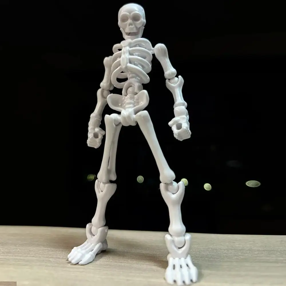 Figura di scheletro di ravanello articolato - Divertente giocattolo di scherzo mobile, kit modello di assemblaggio fai-da-te, posizionabile per regali bavaglio e decorazione da scrivania