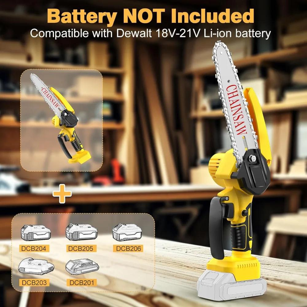 

Cordless Mini Chainsaw for Dewalt 20V MAX Battery Powered (NO Battery), Electric Cordless Hand Chainsaw 8 Inch with Auto Oiler
