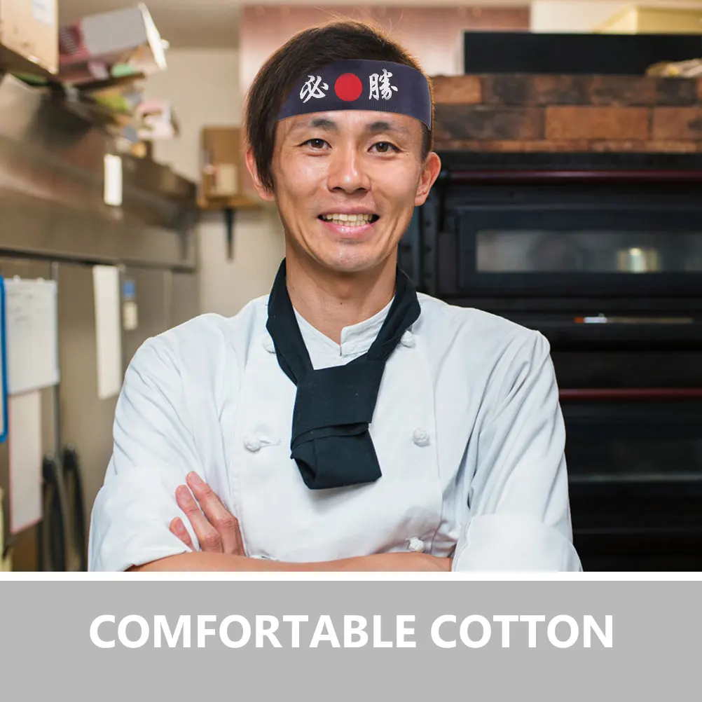 

1pc Japanese Style Cotton Men Women Decorative Reusable Breathable Karate Headband Chef Accessory Sushi Costume Wide Portable