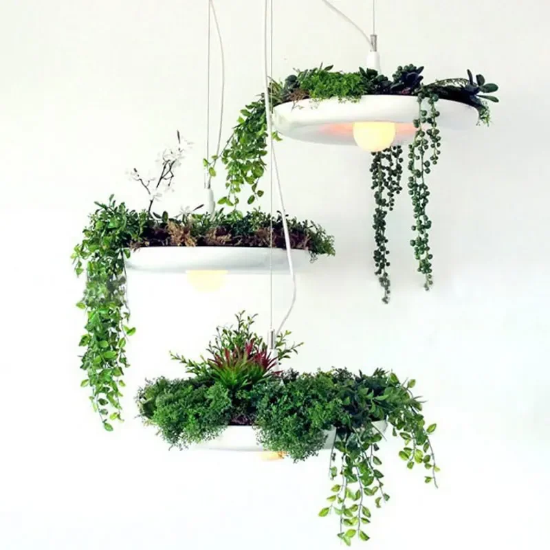 

DIY Plant Pot Pendant Lamp Garden Kitchen Hanging Lights Dining Room Lighting Fixture Suspension Luminaria Home Decor Chandelier