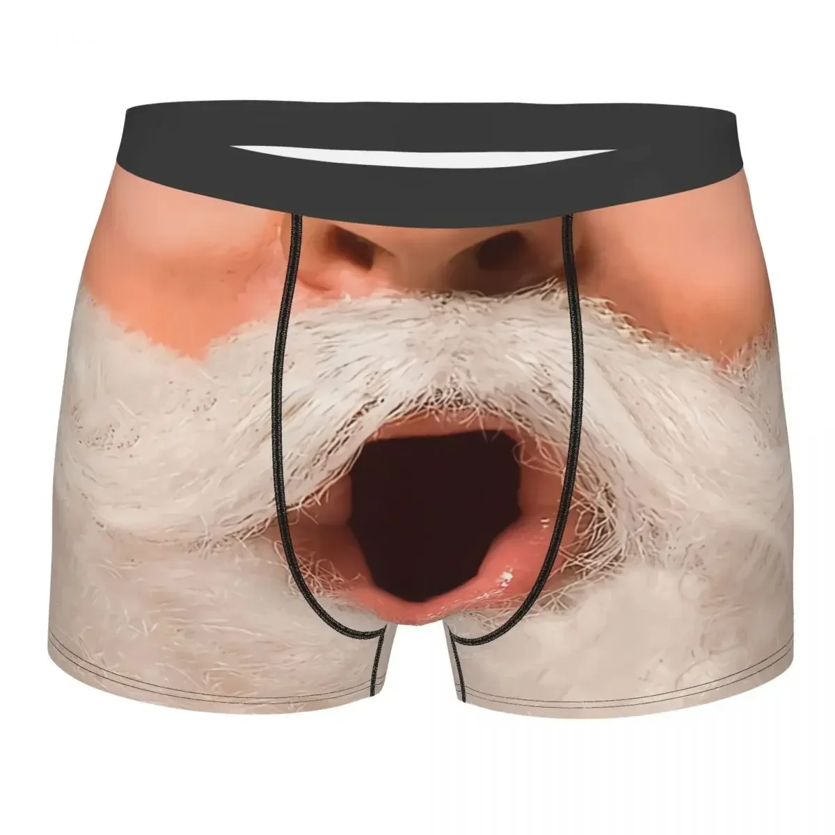 

Claus Real Man's Boxer Briefs Merry Christmas Breathable Funny Underwear Top Quality Print Shorts Birthday Gifts