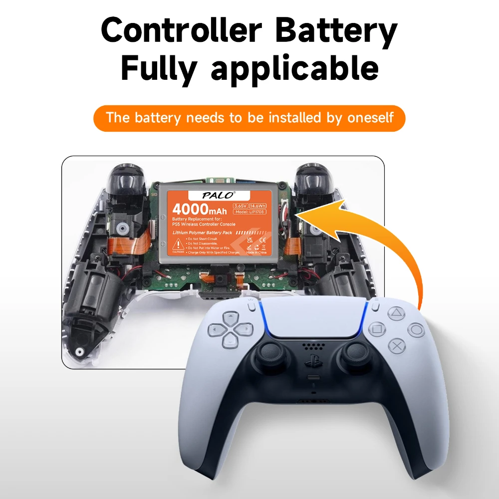 Lip1708 para sony ps5 controlador sem fio bateria playstation 5 dualsense controlador de jogo CFI-ZCT1W CFI-ZCT1J baterias ps5