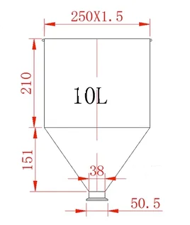 Hygienischer Bierbrauhopper, Maßgefertigter Flüssig- und Pulverdosierer, Hygienische Tri-Clamp-Ferrule, 2L bis 80L – Detail 12